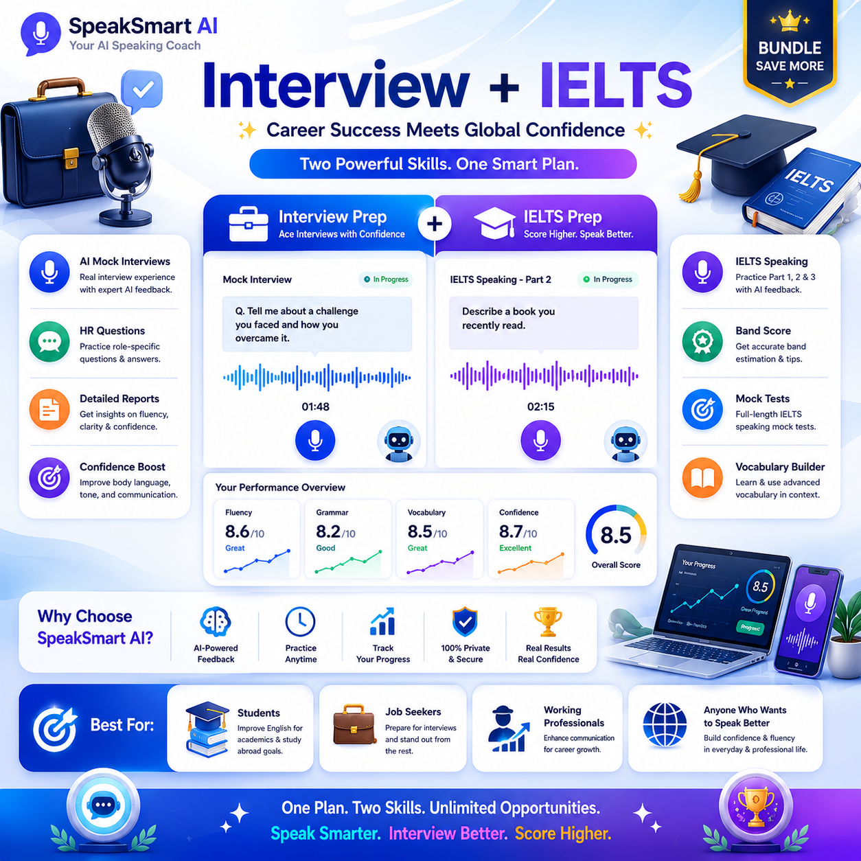 SpeakSmart AI Interview + IELTS - Monthly - Image 2